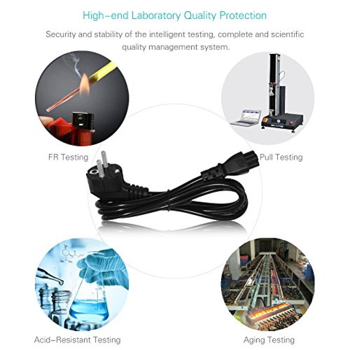 Cable alimentation trefle oreille vde 1.2m ce schuko mâle notebook compaq eclats antivols - 1