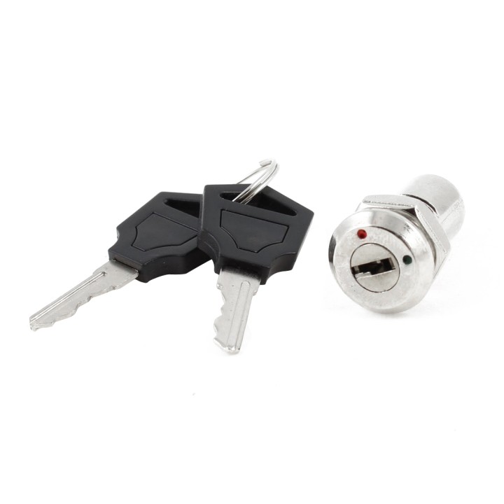 Serrure tubulaire Interrupteur 2 Bornes + 2 Clés plate En Alliage de Zinc Verrouillage electrique jr international - 3