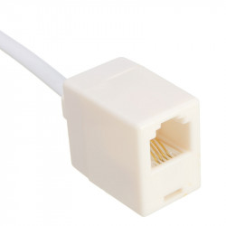 RJ11 6P4C Female to Ethernet RJ45 8P8C Male Adapter Converter Cable White eclats antivols - 2
