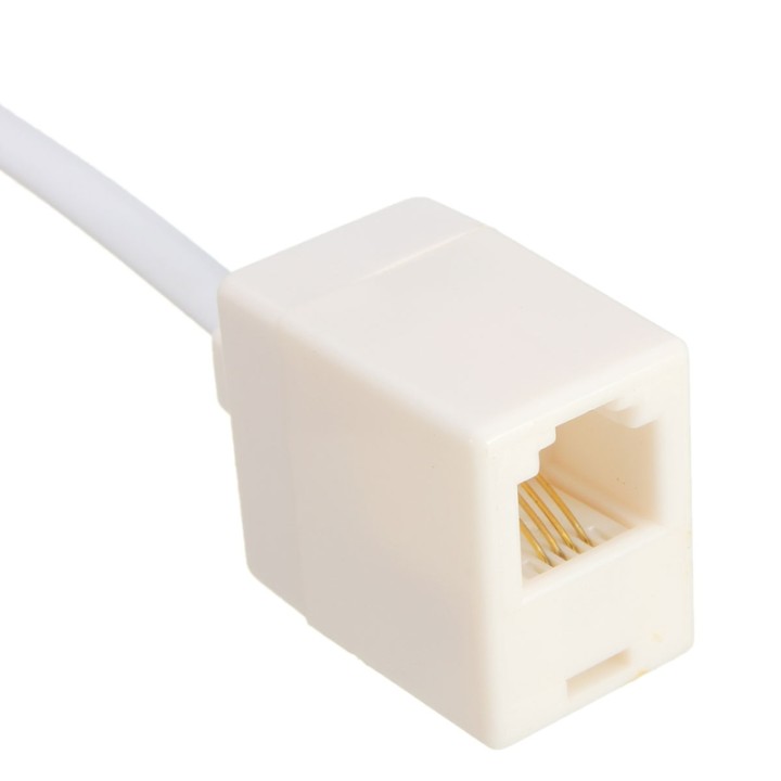 RJ11 6P4C Buchse zu Ethernet RJ45 8P8C Stecker Adapter Konverterkabel Weiß eclats antivols - 2