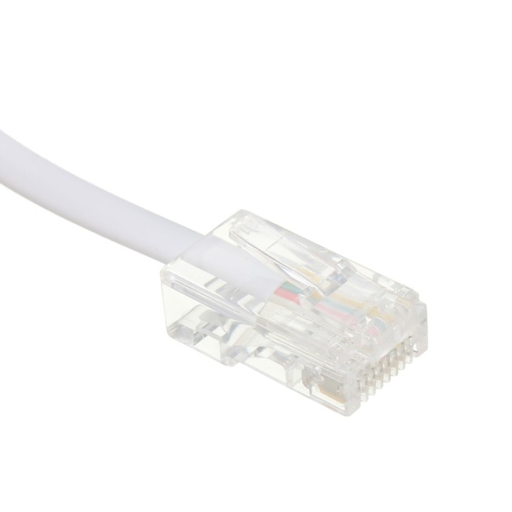RJ11 6P4C Buchse zu Ethernet RJ45 8P8C Stecker Adapter Konverterkabel Weiß eclats antivols - 3