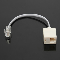 RJ11 6P4C Female to Ethernet RJ45 8P8C Male Adapter Converter Cable White eclats antivols - 4