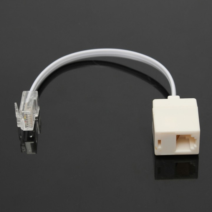 RJ11 6P4C Buchse zu Ethernet RJ45 8P8C Stecker Adapter Konverterkabel Weiß eclats antivols - 4