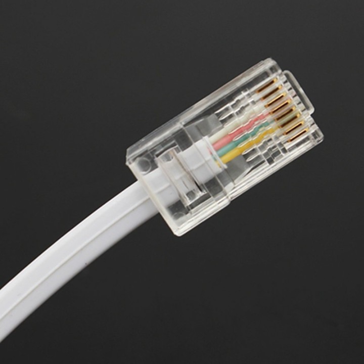 RJ11 6P4C Buchse zu Ethernet RJ45 8P8C Stecker Adapter Konverterkabel Weiß eclats antivols - 5