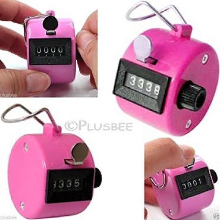 Pink Handheld Tally Counter 4 Digit Display for Lap/Sport/Coach/School/Event eclats antivols - 4