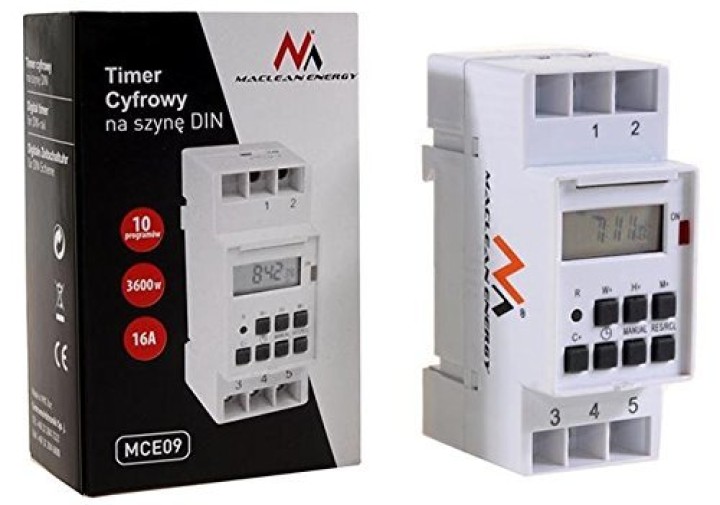 Maclean MCE09 Wöchentlich Digital Timer Zeitplan 16A auf DIN-Schiene eclats antivols - 1