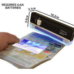 4 X Detector billetes falsos con pilas gran modelo deteccion billetes falsos deteccion falsas monedas detector billetes falsos j