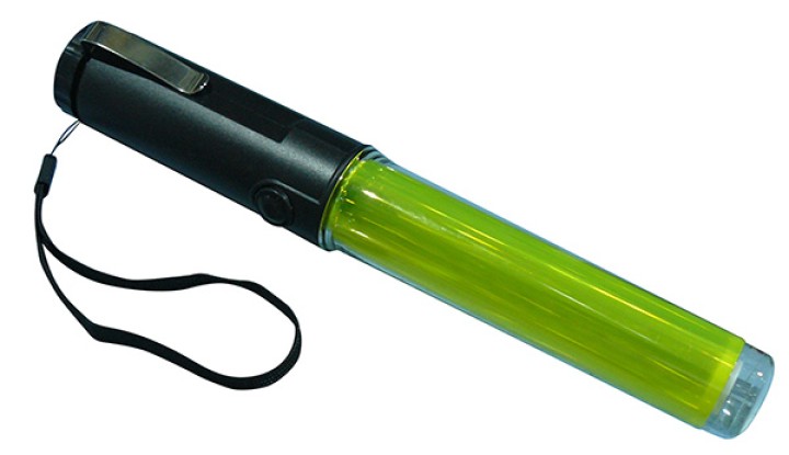 Baton lumineux 26cm torche Eclairage led lumiere jaune circulation route aeroport jr  international - 1