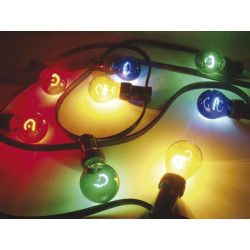 Cadena de luz festiva para uso en exteriores, 11.5m, 20 bombillas coloreadas velleman - 1