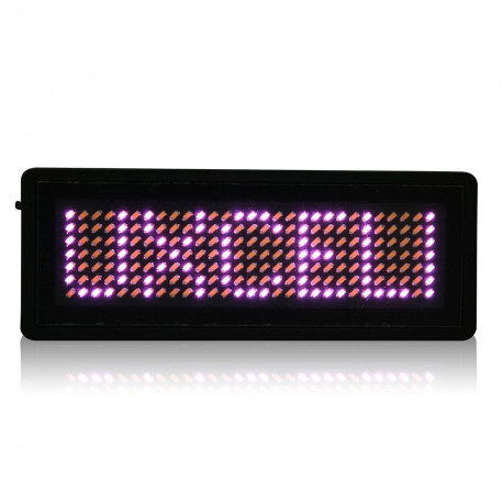 Badge Affichage Rechargeable à LED rose programmable avec Programmation USB eclats antivols - 2