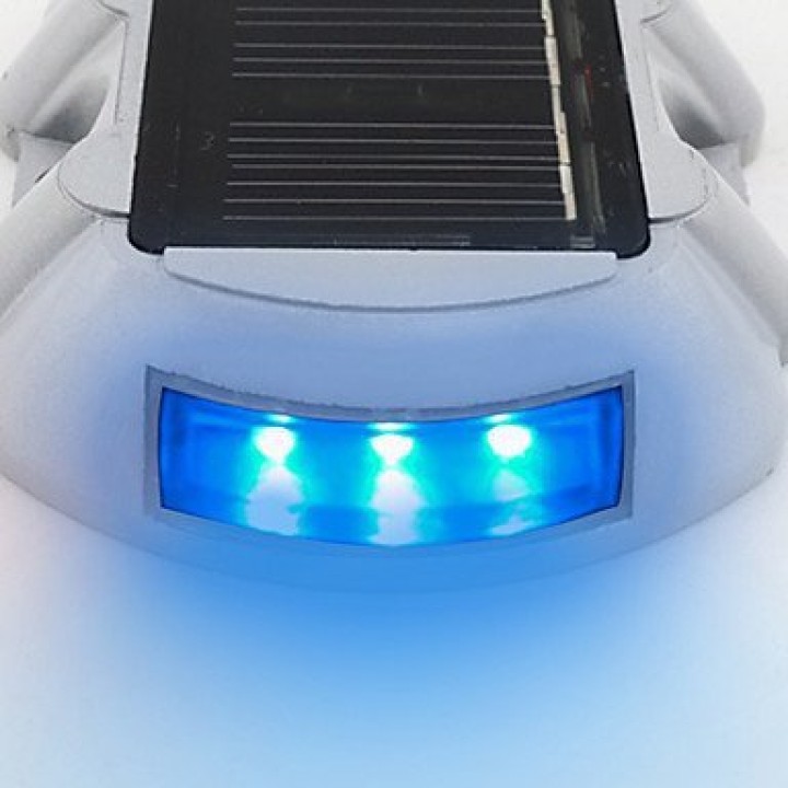 Segnaletica a luce solare con perno blu per strada a 6 segnalazioni di sicurezza stradale a led eclats antivols - 5