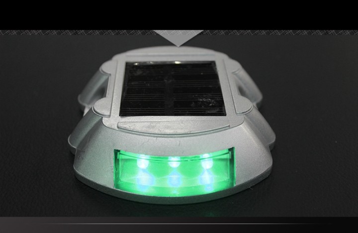 Green road stud stick beaconing solar lighting 6 led segnaletica stradale per la sicurezza stradale eclats antivols - 7