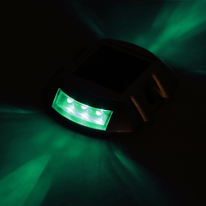 Green road stud stick beaconing solar lighting 6 led segnaletica stradale per la sicurezza stradale eclats antivols - 1