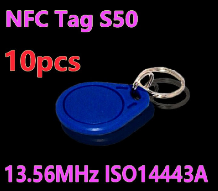 10 X ISO14443A RFID 13.56MHz S50 Fibra inteligente IC Fobs / IC Tag / NFC Tag # 3H Memoria 1K Reescribible Impermeable eclats an