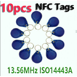 10 X ISO14443A RFID 13.56MHz S50 Smart Key Fobs / Tag IC / NFC Tag # 3H 1K Memoria riscrivibile impermeabile eclats antivols - 5