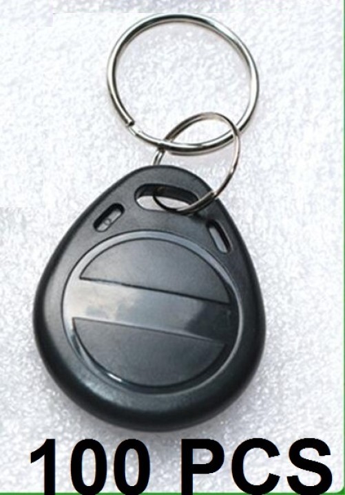 100 Tag noir 13.56mhz rfid ic iso14443A s50 clef porte cle etanche Anti-corrosion mifare nfc 1K eclats antivols - 2