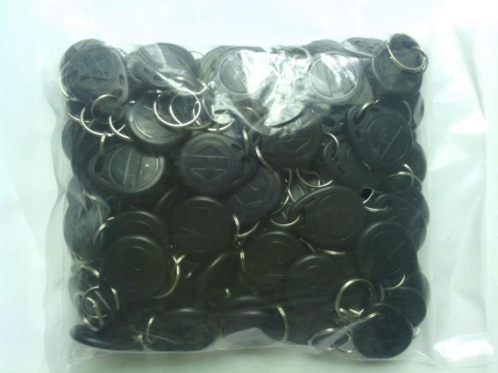 100 Tag noir 13.56mhz rfid ic iso14443A s50 clef porte cle etanche Anti-corrosion mifare nfc 1K eclats antivols - 1