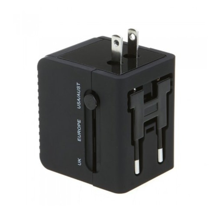 Adaptateur voyage monde secteur universel 2 usb 2.1a 110v 220v europe usa uk japon suisse eclats antivols - 3