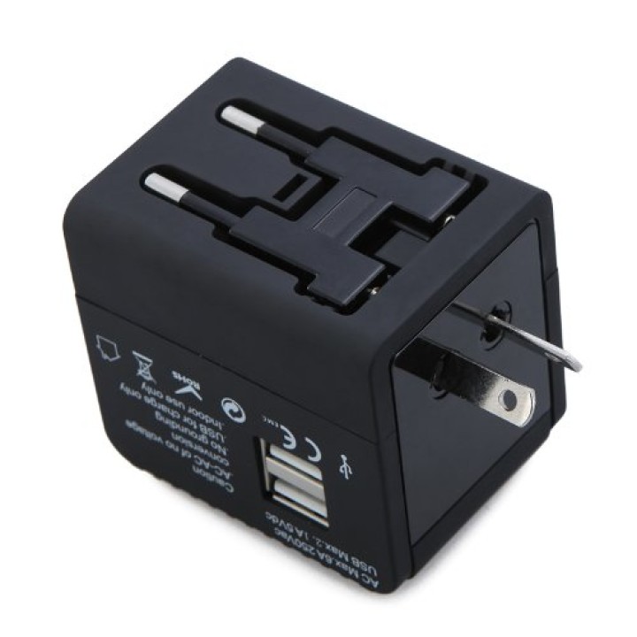 Adaptateur voyage monde secteur universel 2 usb 2.1a 110v 220v europe usa uk japon suisse eclats antivols - 5