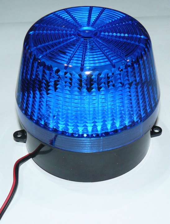 Flash alarme stroboscope electronique xenon 6v 12v couleur bleu esb-100 Ø99x89mm eclats antivols - 2