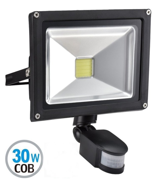Projecteur etanche a led spot smd 30w radar détecteur présence 220v lumière extérieur eclats antivols - 1