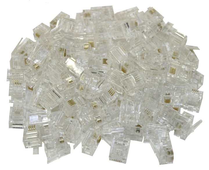 Lot de 100 Fiche Prise Connecteur RJ12 6p6c eclats antivols - 1