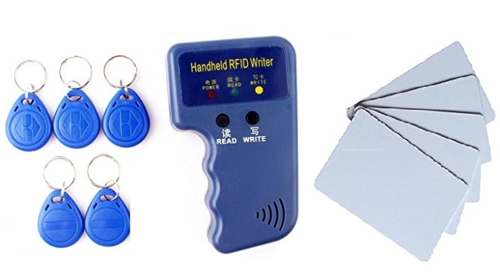 Copier duplicator em4100 em4305 T5577 programmer card 5 tag RFID 125 KHz + 5 cards eclats antivols - 1