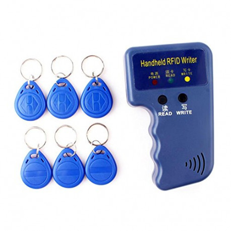 Copier duplicator em4100 em4305 T5577 programmer proximity card RFID tag 125 KHz + 6 badges jr international - 4