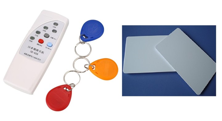 Copieur duplicateur em4100 em4305 T5577 tag RFID 125KHz 3 badges + 2 carte proximité eclats antivols - 1