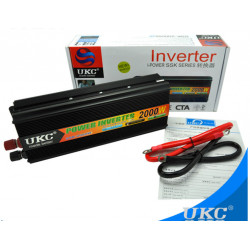 Modified sine wave power inverter 2000w 12vdc in 230vac out french plug 'auto restart' velleman - 1