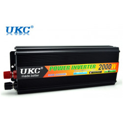Modified sine wave power inverter 2000w 12vdc in 230vac out french plug 'auto restart' velleman - 1