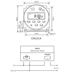 CN101 DC 12V Digital LCD Leistung programmierbare Timer Zeitrelais-Schalter eclats antivols - 4