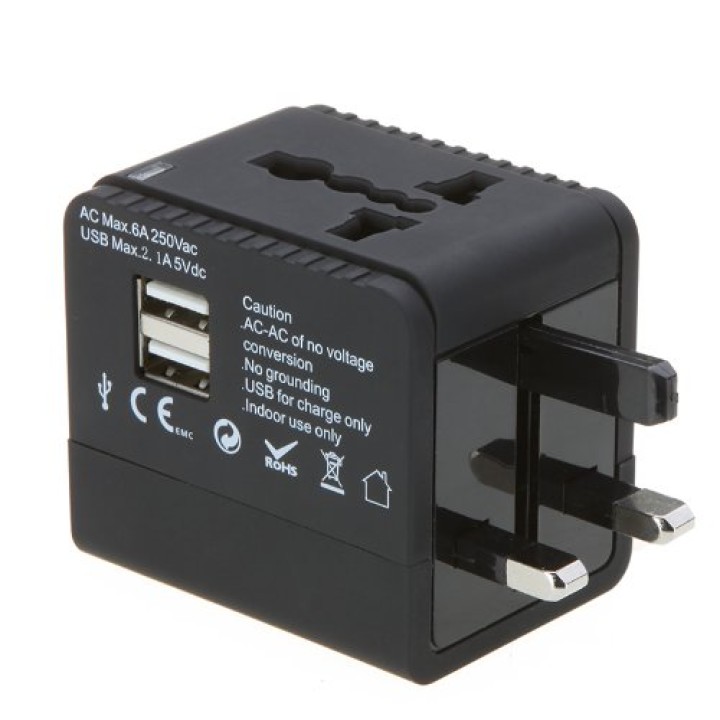 Reiseadapter Internationales Universal-Netzteil All-in-One 5 V 2.1A 2 USB 110 240 V jr international - 11