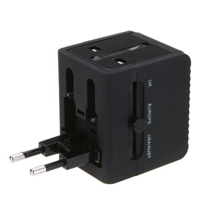 Reiseadapter Internationales Universal-Netzteil All-in-One 5 V 2.1A 2 USB 110 240 V jr international - 1
