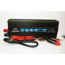Modified sine wave power inverter 2000w 12vdc in 230vac out french plug 'auto restart' velleman - 5
