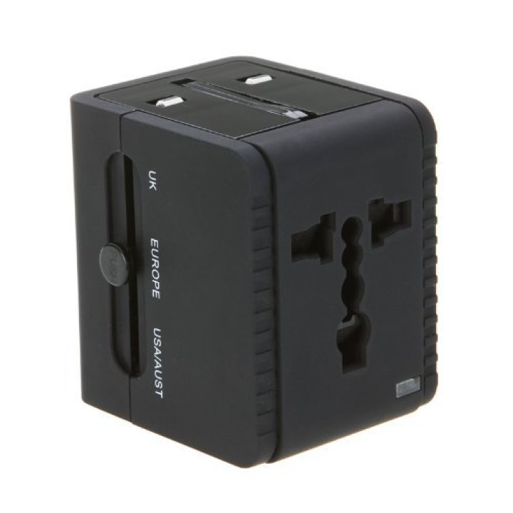 Reiseadapter Internationales Universal-Netzteil All-in-One 5 V 2.1A 2 USB 110 240 V jr international - 2