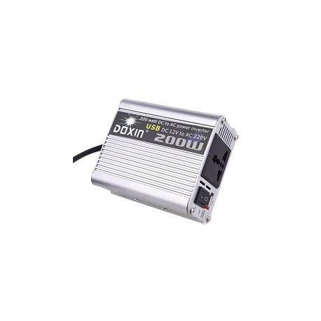 Transformateur de tension 200w 12v à 220v + USB alim portable voiture jr international - 1