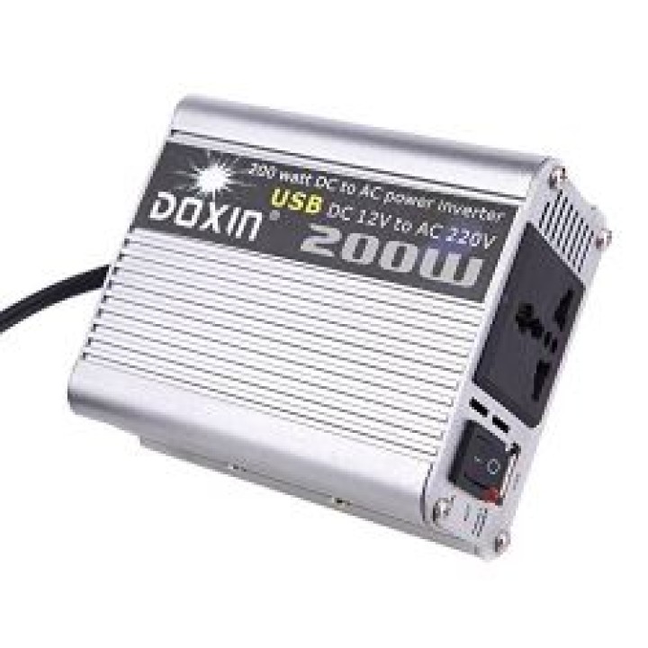 Transformateur de tension 200w 12v à 220v + USB alim portable voiture jr international - 1
