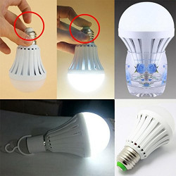 15W E27 LED Intelligent Emergency Bulbs Human Body Induction Rechargeable Lamps with Hook eclats antivols - 1