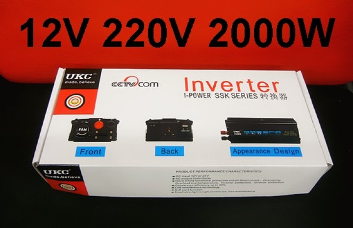 Convertidor con onda senoidal modificada 2000w entrada 12vdc salida 230vac toma de tierra de espiga velleman - 8