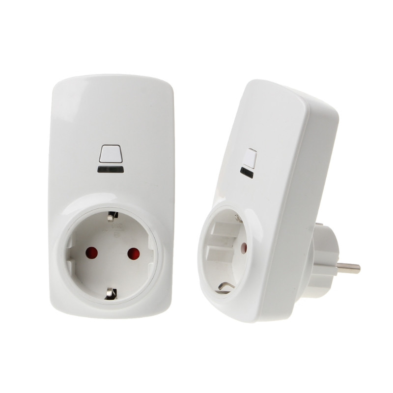 Color:White 1 Wireless Remote Control Power Outlet Light Switch Socket 1 Remote EU Plug 