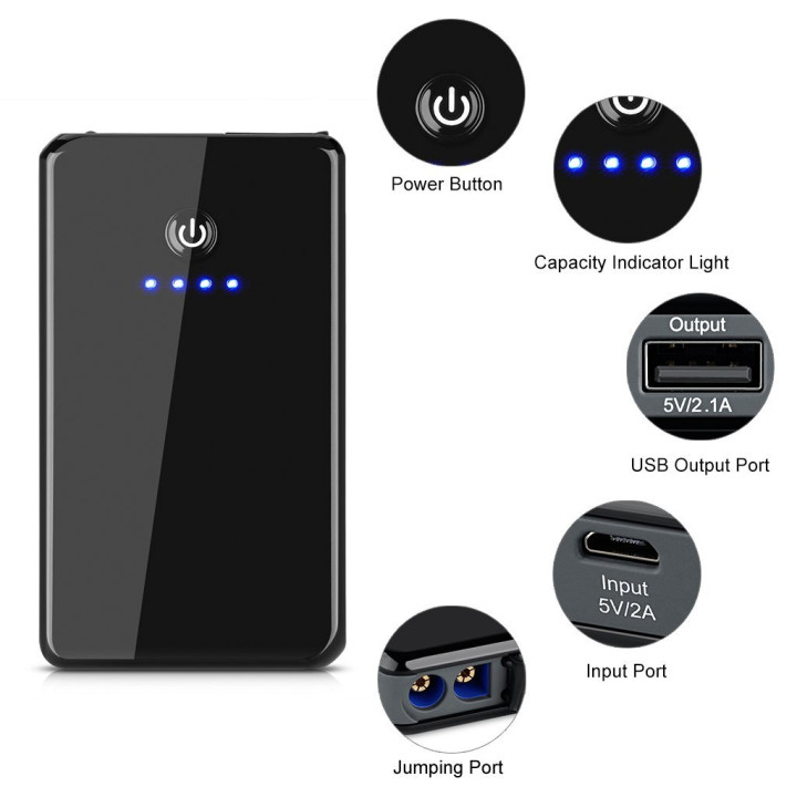 Suaoki K12 300A Peak 8000mAh Car Jump Starter Emergency Auto Battery Booster and Charger with LED Flashlight eclats antivols - 1