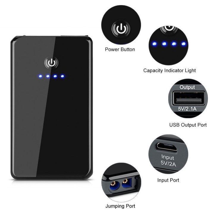 Suaoki K12 300A Peak 8000mAh Car Jump Starter Emergency Cargador de batería y cargador automáticos con linterna LED eclats antiv