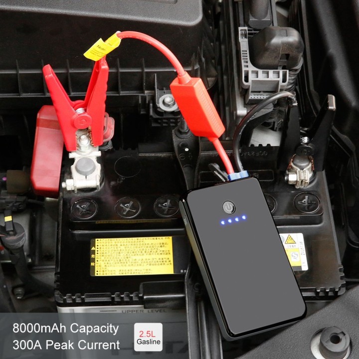 Suaoki K12 300A Peak 8000mAh Car Jump Starter Emergency Cargador de batería y cargador automáticos con linterna LED eclats antiv