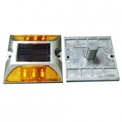 Prigioniero solare stradale con catarifrangente quadrato in alluminio LED Cat Rye con ancoraggio eclats antivols - 9