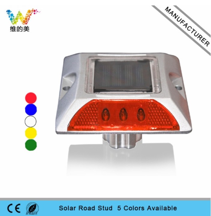Prigioniero solare stradale con catarifrangente quadrato in alluminio LED Cat Rye con ancoraggio eclats antivols - 5