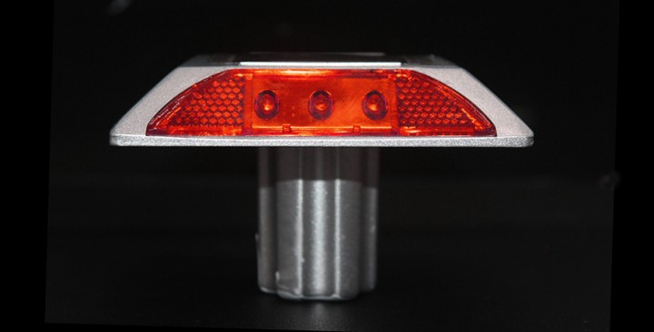 Square Aluminum LED Cat Rye Reflector Solar Road Stud with Anchor eclats antivols - 6