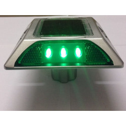 Square Aluminum LED Cat Rye Reflector Solar Road Stud with Anchor eclats antivols - 10