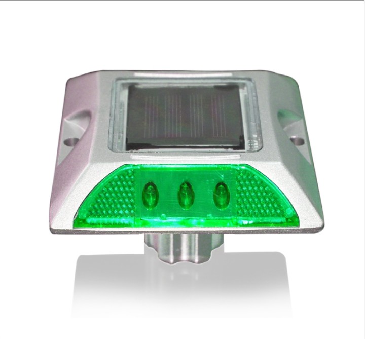 Square Aluminum LED Cat Rye Reflector Solar Road Stud with Anchor eclats antivols - 7