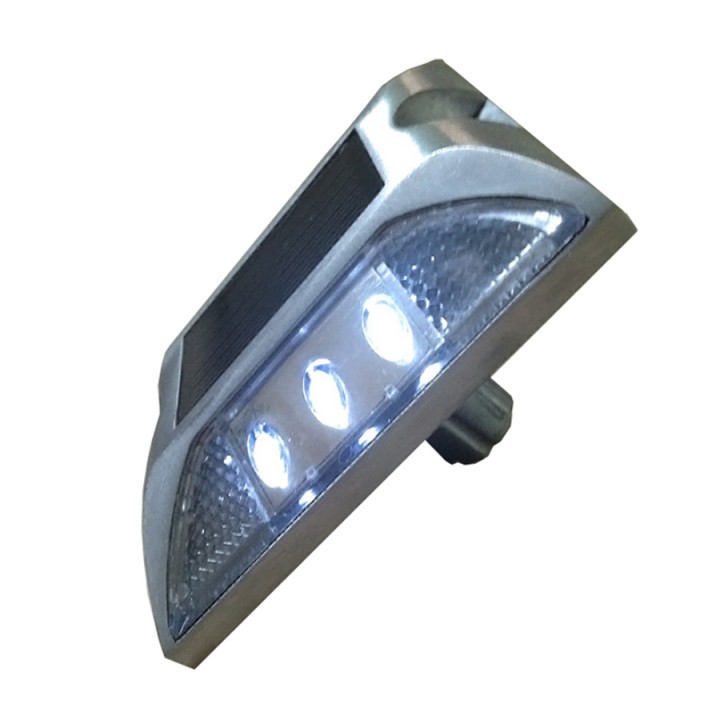 Prigioniero solare stradale con catarifrangente quadrato in alluminio LED Cat Rye con ancoraggio eclats antivols - 6